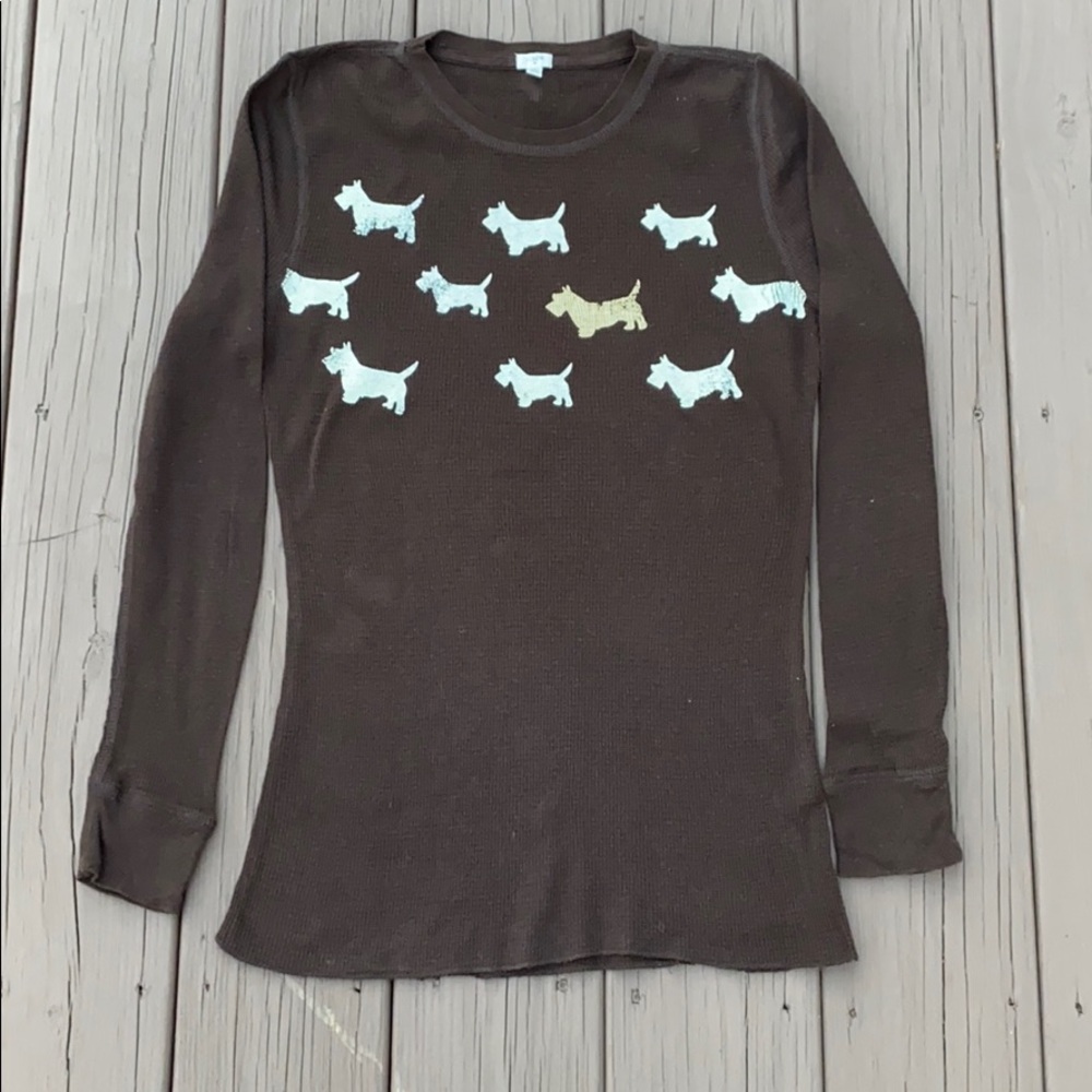 J. Crew waffle terrier top size M